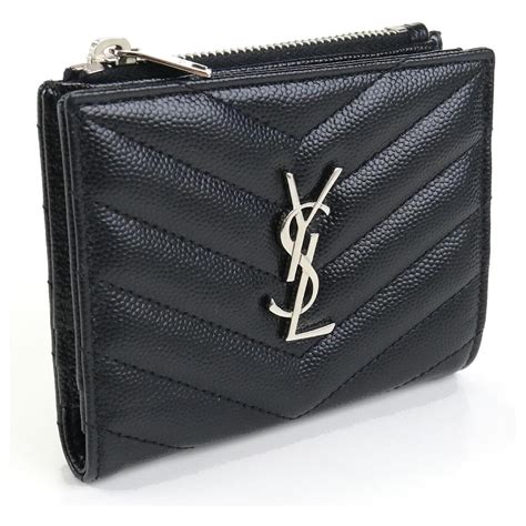 ysl monogram bifold leather wallet|ysl zipper wallet.